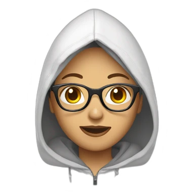 White Filipina hoodie with glasses happy sticker