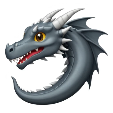 iOS style emoji, minimal dragon fang, dark fantasy object sticker