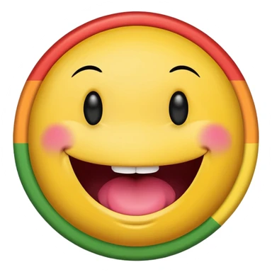 Smiley face biting lip with progress pride flag skin sticker