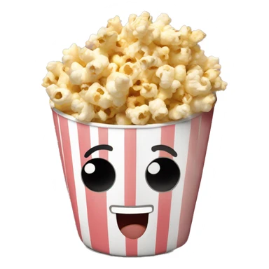 Popcorn in a striped cup with a TV sticker
