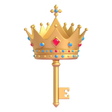 abstract crown-key hybrid with gold accents, modern and premium sticker