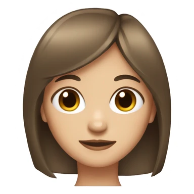 girl with straight,thin and long brown hair with thin bangs sticker