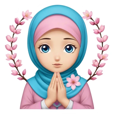 Turkish beautiful finish Konya girl blue eyes with sakura turkis hijab and dua  sticker