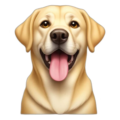 Handsome but fat yellow lab dog with tongue out sticker