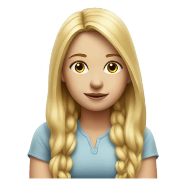 realistic portrait of blond girl sitting sticker