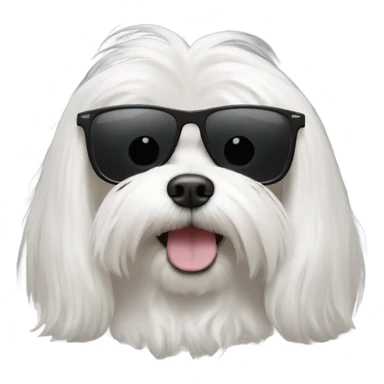 Long haired Maltese with sunglasses sticker