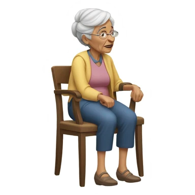 Grandma having backpain sticker