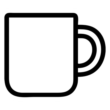 coffee mug icon, outlined, clean lines, icon style sticker