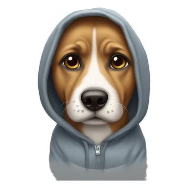 dog wearing a hoodie sticker