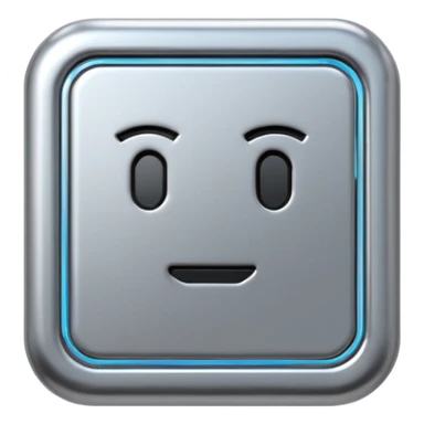 A futuristic microchip emoji made of polished silver chrome, minimal circuit details, smooth metallic surface, soft lighting, iOS emoji style, centered, clean white background sticker