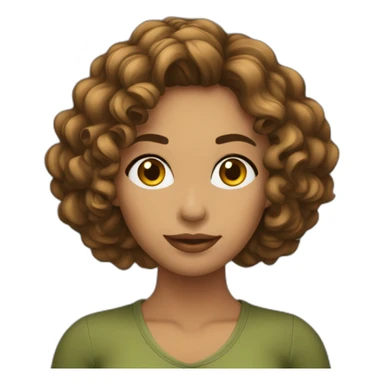 cara mujer cabello rizado castaña sticker
