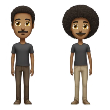 brunette short afro with mustache skinny tall guy sticker