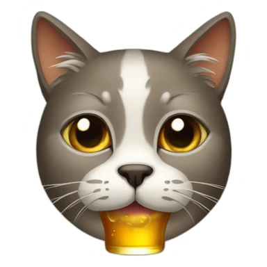 Cat drink beer  sticker