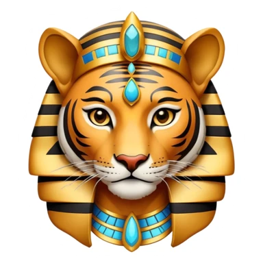 Tiger pharaoh with Egyptian headdress sticker