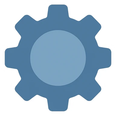 gear settings icon, flat color style, simple and modern sticker