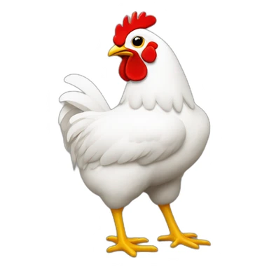 Pollo de color blanco con cresta roja y pico amarillo sticker