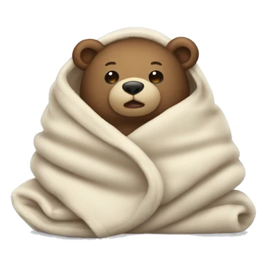 cozy bear in a blanket sticker