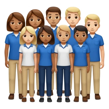 team wearing casual uniform clothes sticker