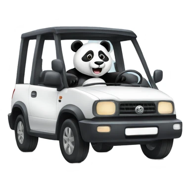 Panda driving car sticker