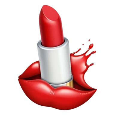 White version of iOS lipstick stain emoji sticker
