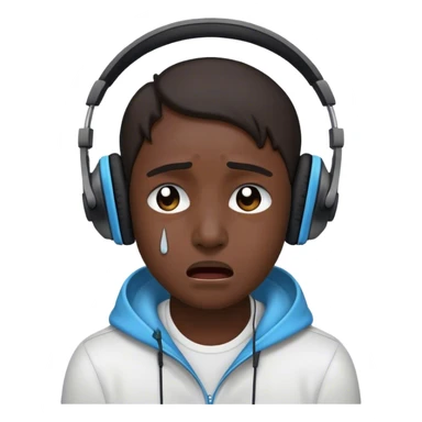 Cry with headphones  sticker