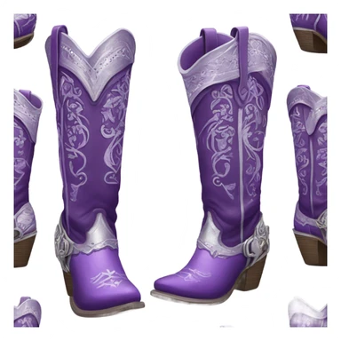 purple and silver cowgirl boots sticker