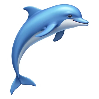playful blue dolphin jumping sticker