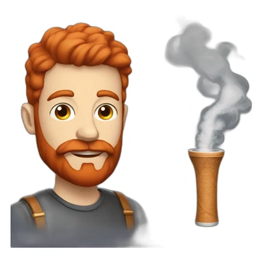 Man with short red head a small beard smoke hookah sticker