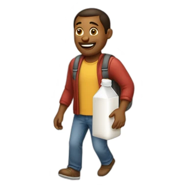 Dad leaving family to get milk without kid sticker