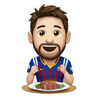 Leo messi comiendo asado sticker