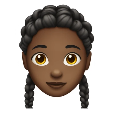 black girl with braids in her hair sticker