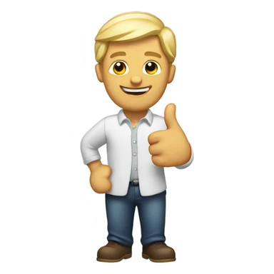 White man giving thumbs up  sticker