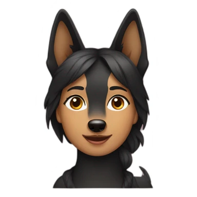 black-german-shepherd-with-woman sticker