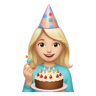 A girl in a cake happy birthday sticker