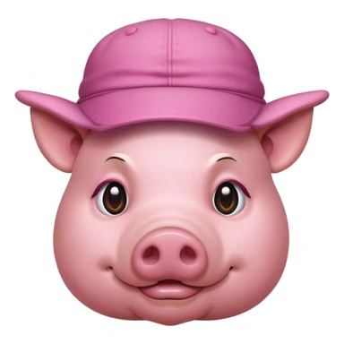 pig wear hat, front vỉew sticker