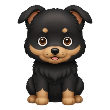 a little cute black dog saying "默默哒" sticker