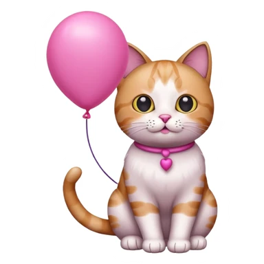 Cat with pink balloon sticker