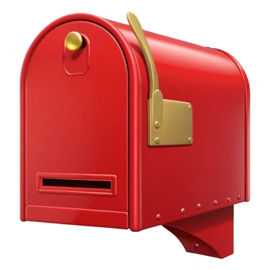 red mailbox, glossy finish, bright saturated red, smooth curves, minimal details, clean and shiny

 sticker