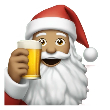 Santa drinking beer sticker