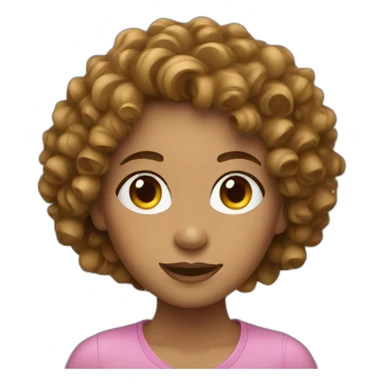 camera woman curly hair sticker