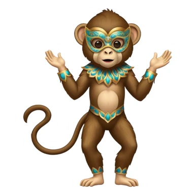 full body of monkey wearing masquerade sticker