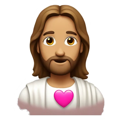 Jesus with pink heart sticker