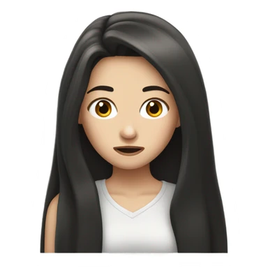 long dark hair white girl grossed out sticker