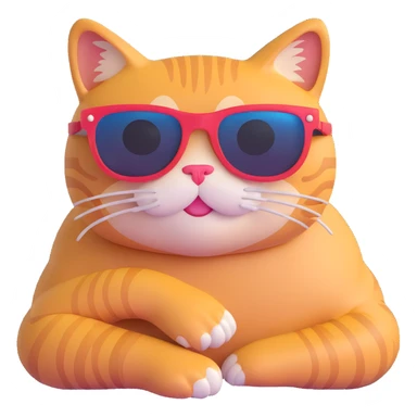 cat lounging with sunglasses, weekend vibes sticker