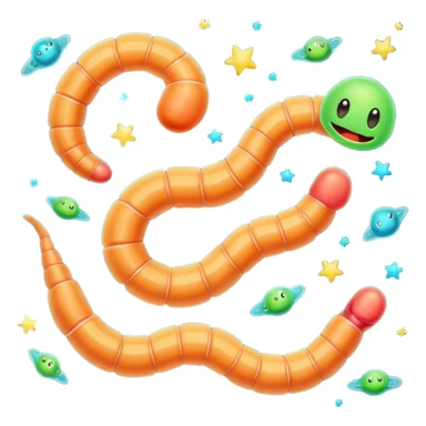 Worms eating starts in space sticker