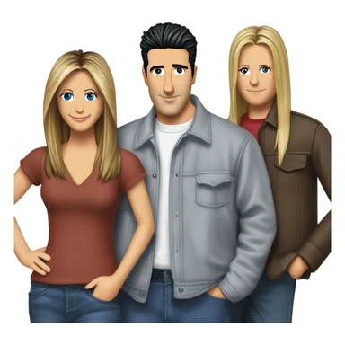 The cast of friends Jennifer Aniston Courtney cox David schwimmer phoebe joey chandler sticker