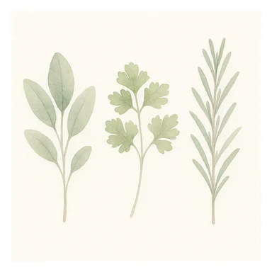 herbs, realistic watercolor style sticker