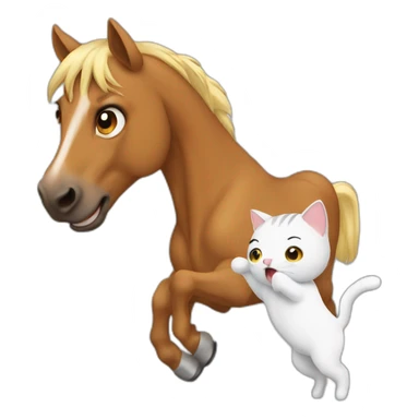 a horse slapping a cat sticker