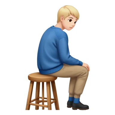 a person sitting on stool with backs turned

 sticker