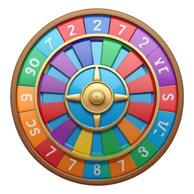 rainbow roulette wheel seven sectors sticker